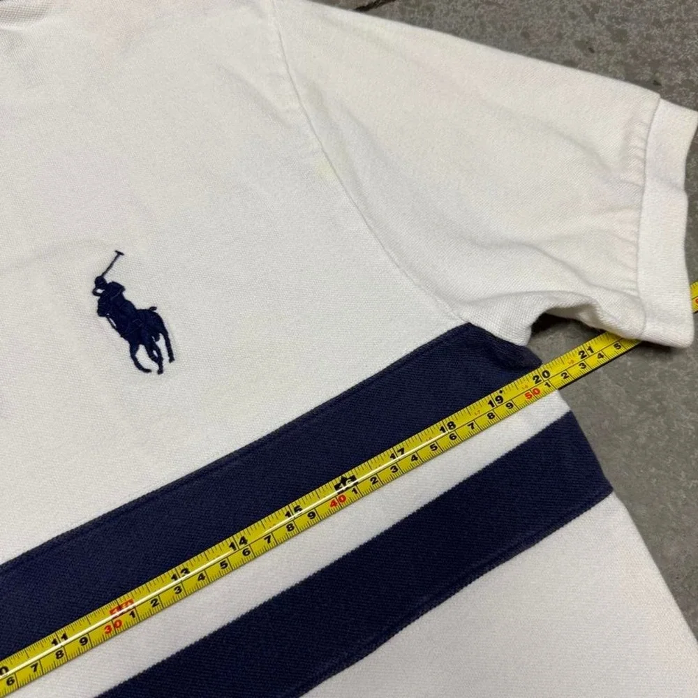 Polo Ralph Lauren Vintage 90s Big Pony Striped Polo Shirt Sz Medium